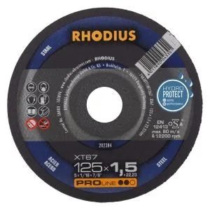 202384 -Disque à tronçonner 125x1.5mm acier extra-mince XT67 RHODIUS