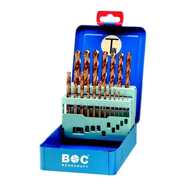 MT10 Coffret 19 forets revêtu titane HSS-TiN BOHRCRAFT
