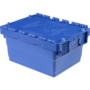 Bac de rangement bleu avec couvercle refermable VISO