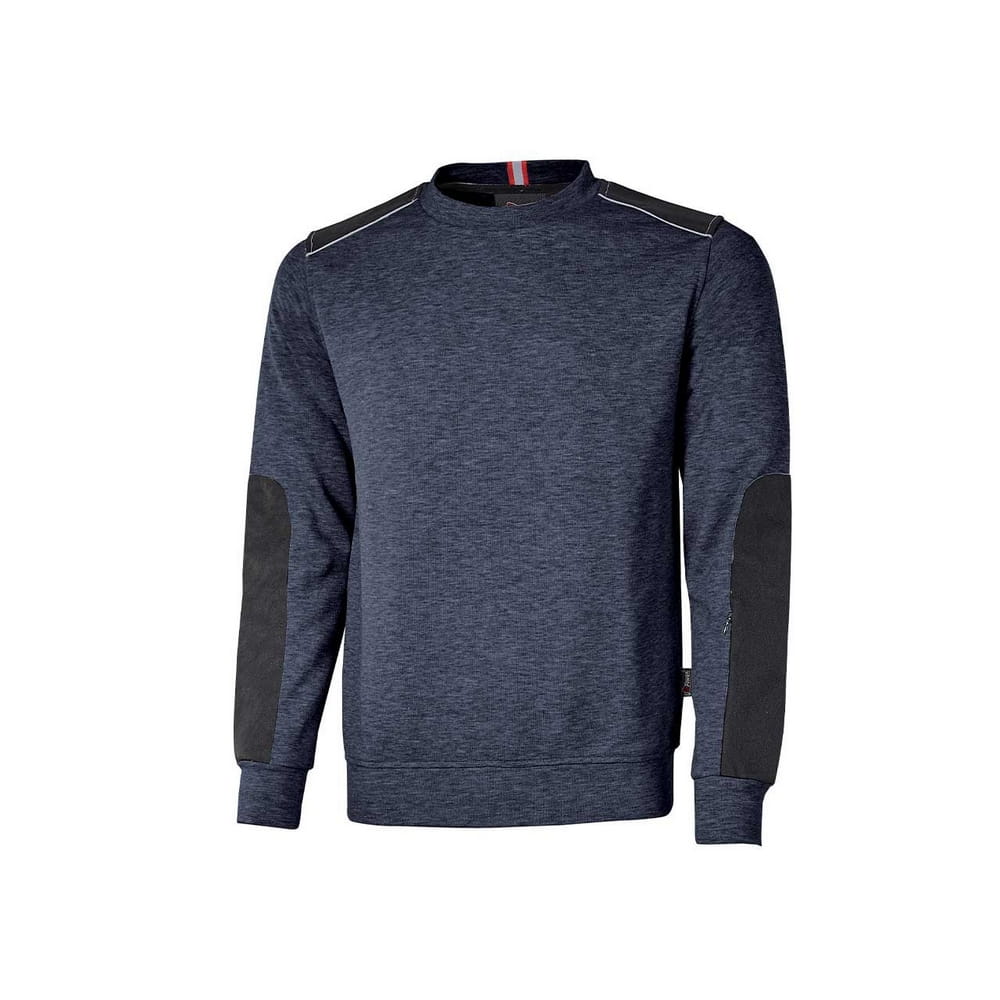 Sweat de travail U-Power RYKE EY170 bleu avec empiècements foncés sur les manches