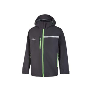 Veste de travail imperméable grise U-Power Tutendo avec logos réfléchissants.