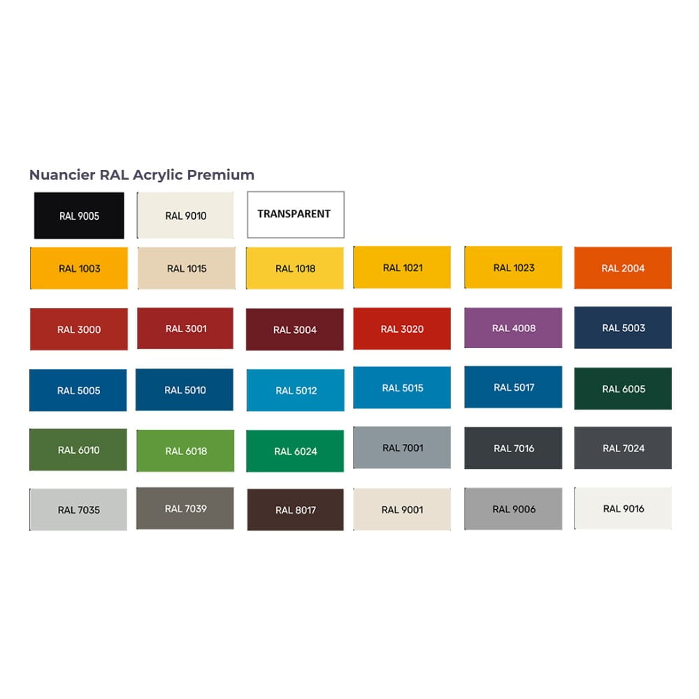 Nuancier de couleurs RAL pour peinture de retouche Soppec ral acrylic premium