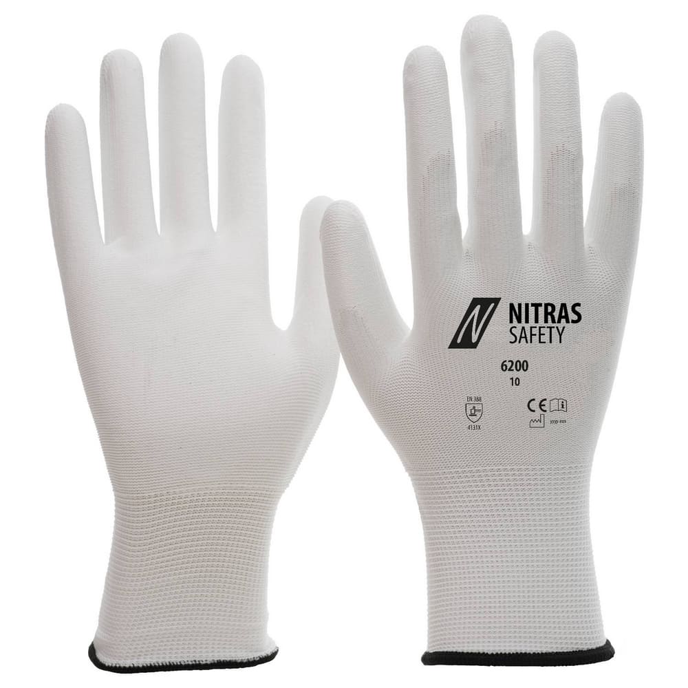 Gants nylon NITRAS 6200 blancs – vue recto verso